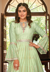 Super Looking Salwar Suit in Green Colour